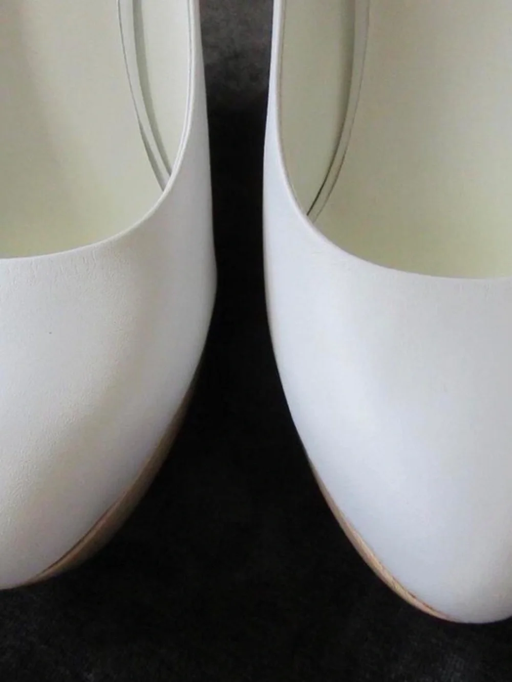 YSL Yves Saint Laurent White Leather Wedge Platform Pumps